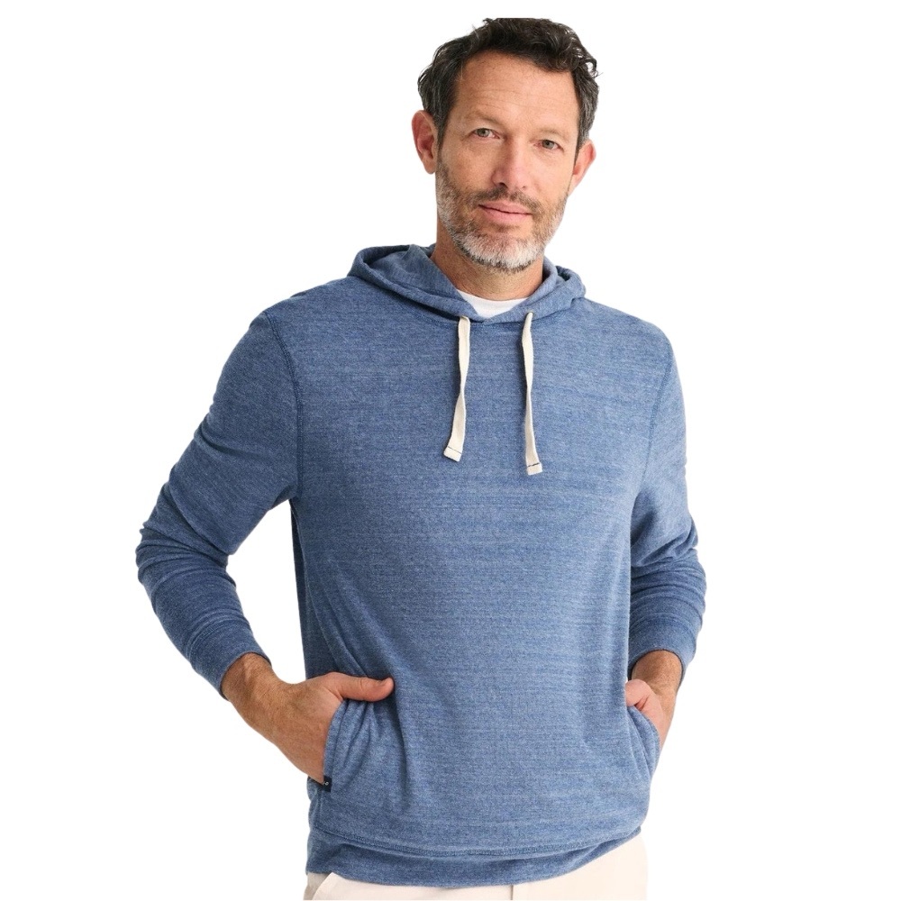 johnnie-O Nixon Terry Cloth Hoodie Men's size Large in Laguna Blue